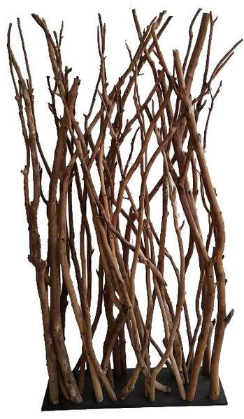 33" X 11" X 65" Natural Brown, Wood Branch, Forest - Screen 342770 By Homeroots