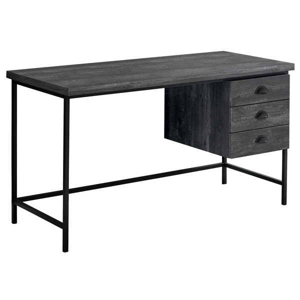 23.75" X 55.25" X 30" Black, Particle Board, Hollow-Core, Metal - Computer Desk 333553 By Homeroots