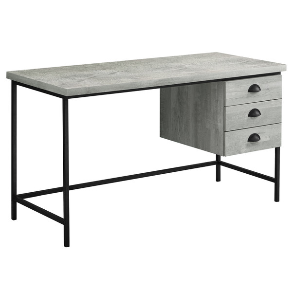 23.75" X 55.25" X 30" Grey, Black, Particle Board, Hollow-Core, Metal - Computer Desk 333551 By Homeroots