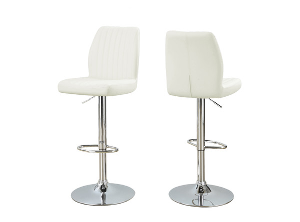 44" X 35.5" X 80" White, Foam, Metal, Leather-Look - Barstool - 2Pcs 332769 By Homeroots