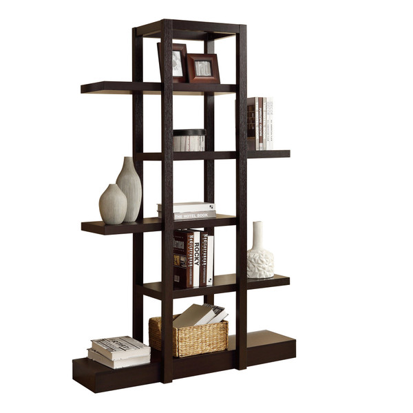 14" X 47" X 71" Cappuccino, Particle Board, Bookcase, Open Concept - Display Shelf 332866 By Homeroots