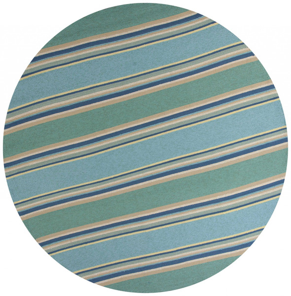 7'6" Round Uv-Treated Polypropylene Ocean Area Rug 354129 By Homeroots