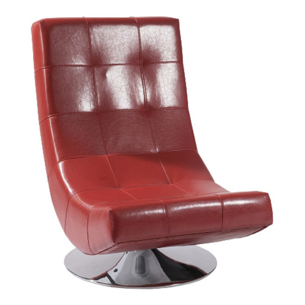 Armen Living Mario Swivel Red Bonded Leather Chair - LC3634CLRE