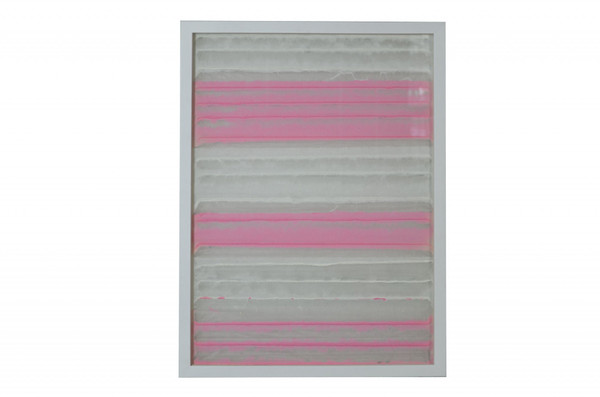 11" X 2" X 32" White And Pink, Fabric And Glass - Shadow Box 342834 By Homeroots