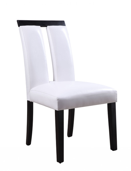 21" X 26" X 39" White Pu Black Wood Upholstered (Seat) Side Chair 347335 By Homeroots