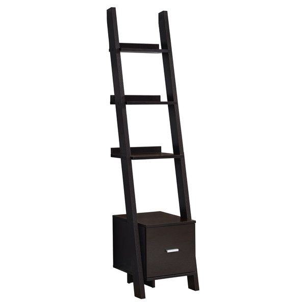 69" Particle Board Ladder Bookcase With A Storage Drawer 332947 By Homeroots