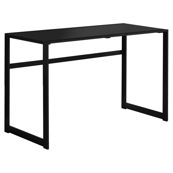 22" X 48" X 30" Black, Black, Tempered Glass, Metal - Computer Desk 333496 By Homeroots