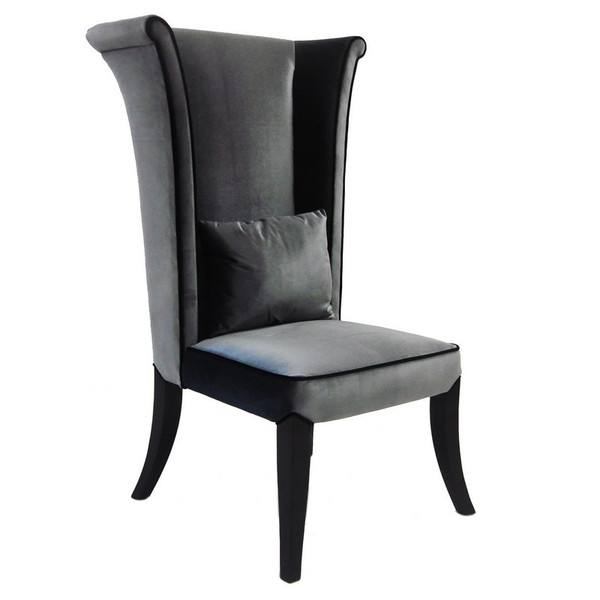 Armen Living Mad Hatter High Back Dining Chair-Gray Rich Velvet - LC847SIGR