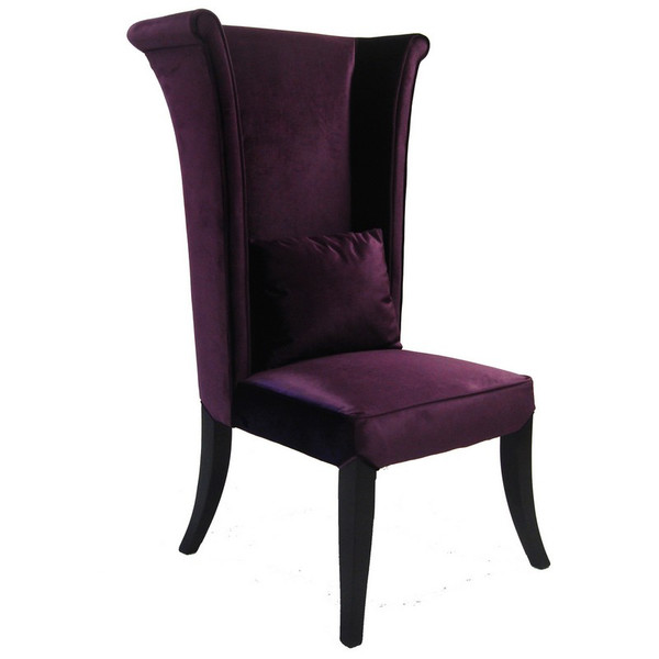 Armen Living Mad Hatter High Back Dining Chair-Purple Rich Velvet - LC847SIPU