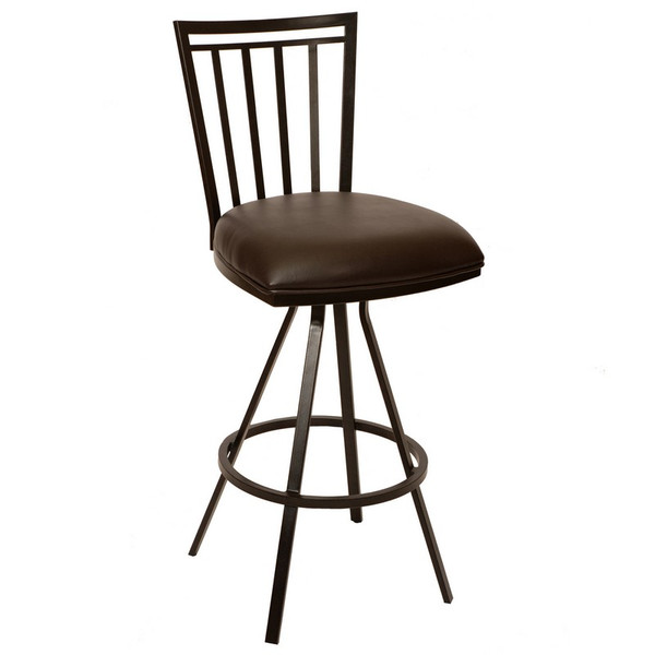 Armen Living Aidan 26" Counter Stool-Coffee And Auburn Bay Metal - LCAI26BABR