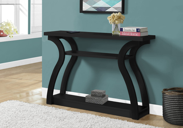 11.5" X 47.25" X 32" Black, Hollow-Core, Particle Board - Accent Table Hall Console 332810 By Homeroots