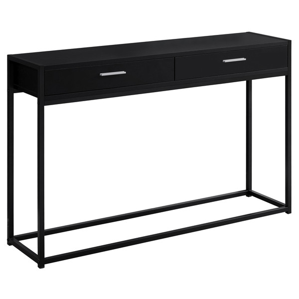 12" X 48" X 32" Black, Black, Mdf, Laminate, Metal - Accent Table 333246 By Homeroots