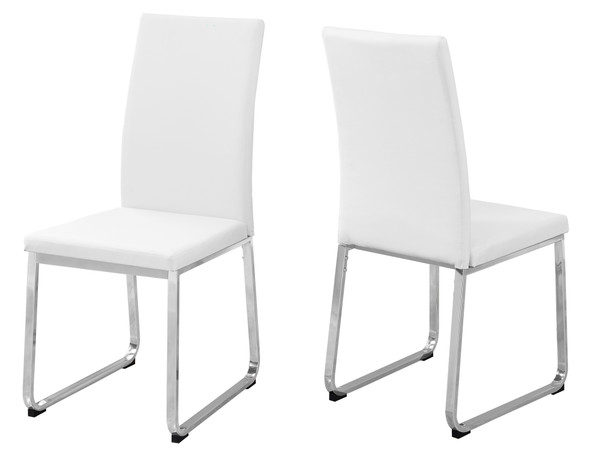 39.5" X 34" X 76" White, Foam, Metal, Leather-Look - Dining Chairs 2Pcs 332610 By Homeroots