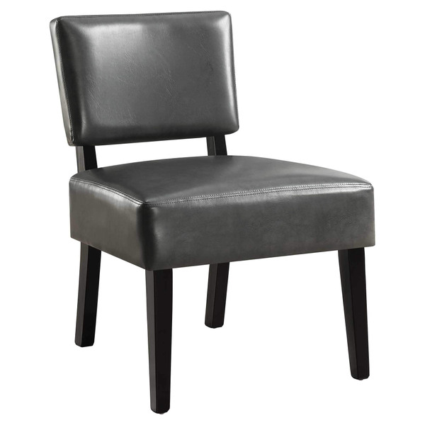 27.5" X 22.75" X 31.5" Charcoal, Foam, Solid Wood, Leather-Look - Accent Chair 333696 By Homeroots
