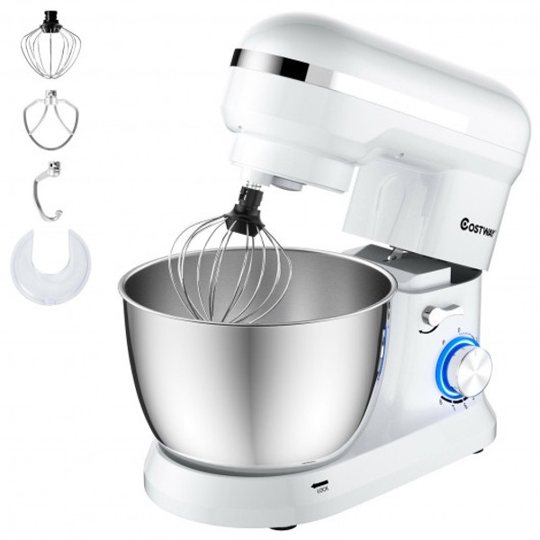 EP24940US-WH 4.8 Qt 8-speed Electric Food Mixer with Dough Hook Beater-White