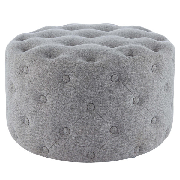 New Pacific Direct Lulu Round Fabric Tufted Ottoman 1600073-544