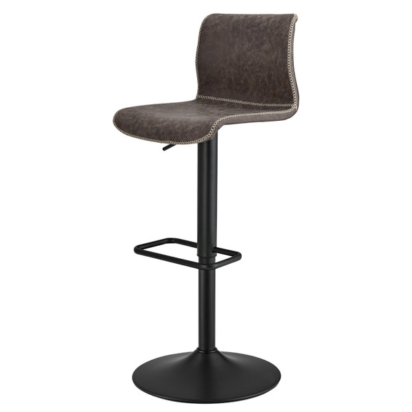 New Pacific Direct Jayden Pu Leather Low Back Gaslift Bar Stool, (Set Of 2) 9300039-238
