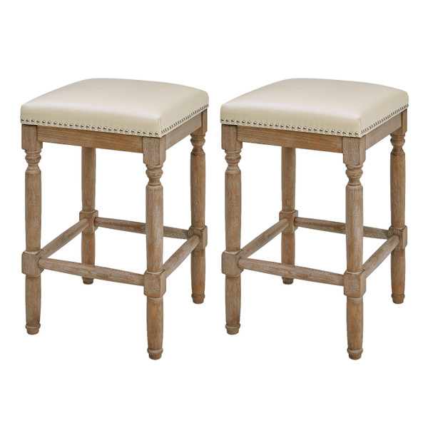 New Pacific Direct Ernie Bonded Leather Counter Stool, (Set Of 2) 3900057-2050