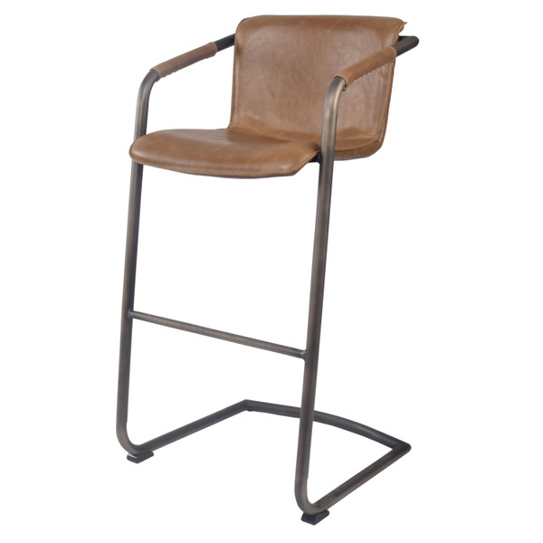New Pacific Direct Indy Pu Leather Bar Stool, (Set Of 2) 1060003-215