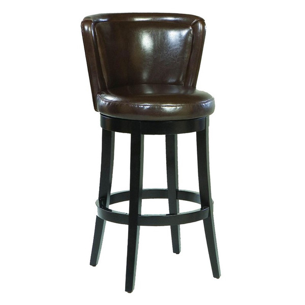 Armen Living Mbs-11 Lisbon 26" Swivel Counter Stool-Brown Leather - LCMBS11SWBABR26