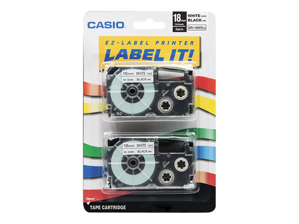 Casio 3/4" Xr Tapes 2Pk 18Mm Black On White CSOXR18WE2S By Arlington