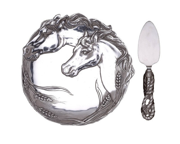 Arthur Court Horse Plate With Server 040696