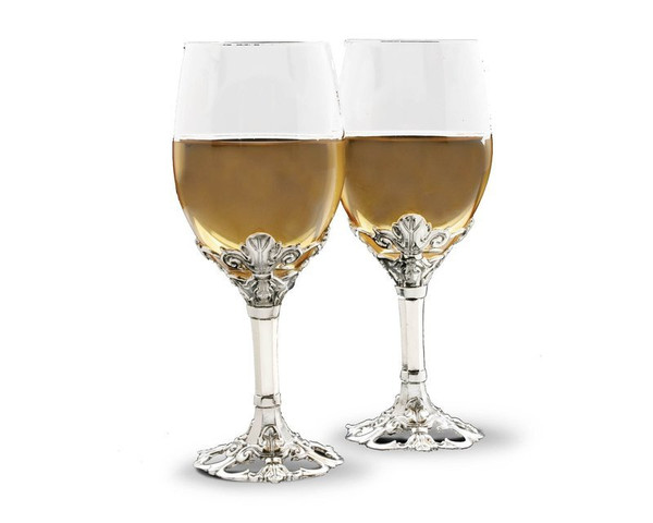 Arthur Court Fleur-De-Lis Wine Glasses 121242