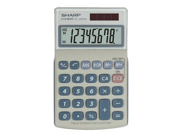 Sharp El240Sab 8 Digit Handheld Basic Calculator SHREL240 By Arlington