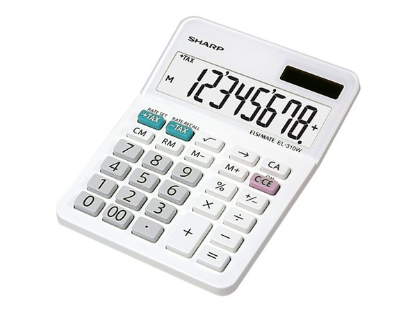 Sharp El310Wb 8 Digit Mini-Desktop Basic Calculator SHREL310WB By Arlington