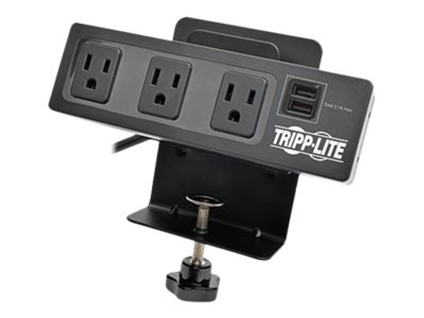 Tripplite Tlp310 Surge 3 Out 2 Usb W/Clamp-Black TRPTLP310USBC By Arlington