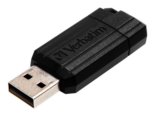 Verbatim Pinstripe Black 128Gb Usb Flash Drive VER49071 By Arlington