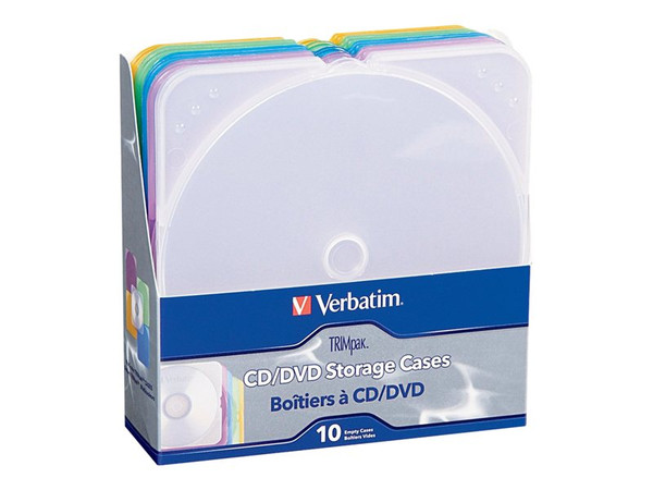 Verbatim Cd/Dvd Color 10Pk Trimpak Cases Bulk VER93804 By Arlington