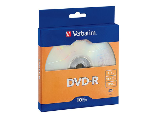 Verbatim Dvd-R Brand Sliver 10Pk 4.7Gb/16X Bulk Box VER97957 By Arlington