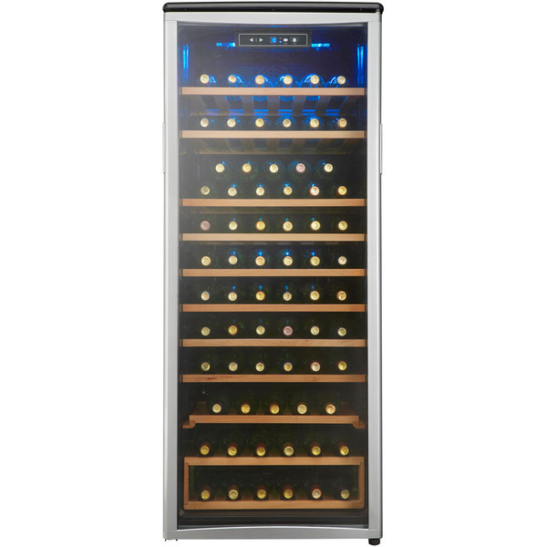 Danby 75 Bottle Wine Cooler,Platinum Door Trim,9 Removable Wooden Wine Racks DWC106A1BPDD