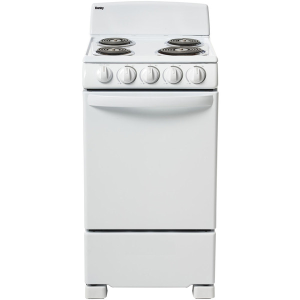 Danby 20" Electric Range, Coil Elements,Push & Turn Safety Knobs,Manual Clean DER202W