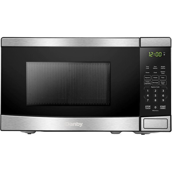 Danby 0.7 Cuft Countertop Microwave, 700 Watts, 10 Power Levels - Stainless DBMW0721BBS