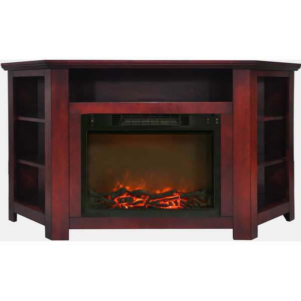 Cambridge 56"X30" Fireplace Mantel With Log Insert - Cherry CAMBR5630-1CHR