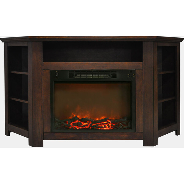 Cambridge 56"X30" Fireplace Mantel With Log Insert - Walnut CAMBR5630-1WAL