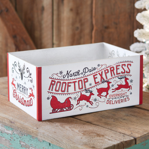CTW Home Rooftop Express Wooden Christmas Crate 440116