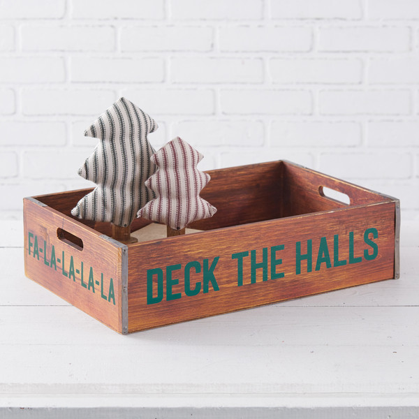CTW Home Deck The Halls Holiday Wood Crate 440143