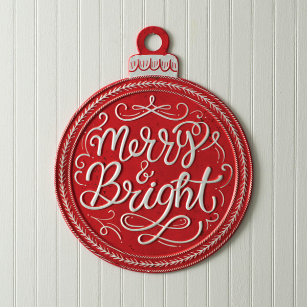 CTW Home Merry & Bright Metal Ornament Sign 440152