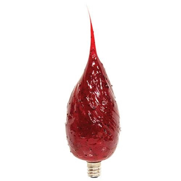 CWI G010655 Large Ruby Red Silicone Dipped Flicker Bulb
