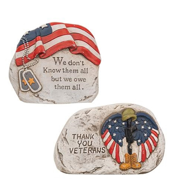 Patriotic Cement Garden Stone 2 Assorted (Pack Of 2) G2578210 By CWI Gifts