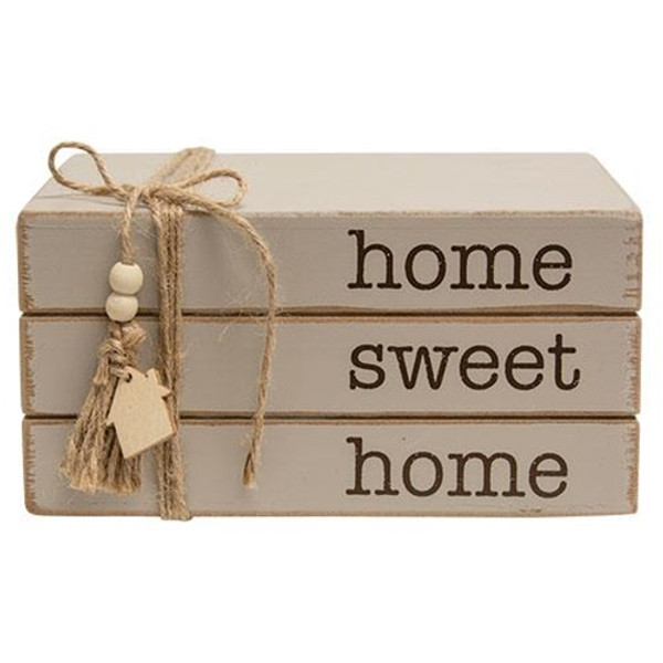 CWI G35580 Home Sweet Home Wooden Book Stack