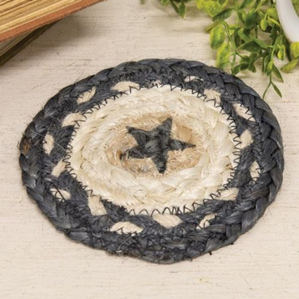 CWI G54014 Primitive Pewter Star Braided Coaster