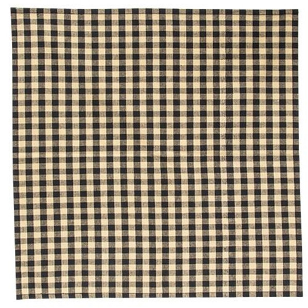 Black & Tan Check Fabric Napkin G54061 By CWI Gifts