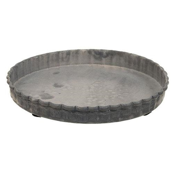 CWI G55590CG Antiqued Gray Fluted Candle Pan 5"