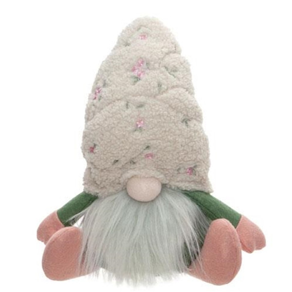 CWI GADC2984 Floral Hat Sitting Gnome