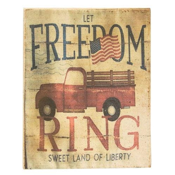 Let Freedom Ring Truck Beeswax Dipped Canvas Grj502Can By CWI Gifts