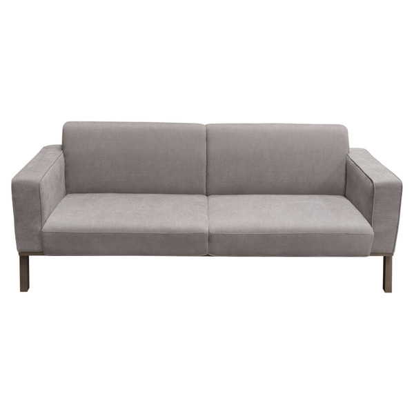 Blair Sofa in Grey Fabric with Curved Wood Leg Detail BLAIRSOGR